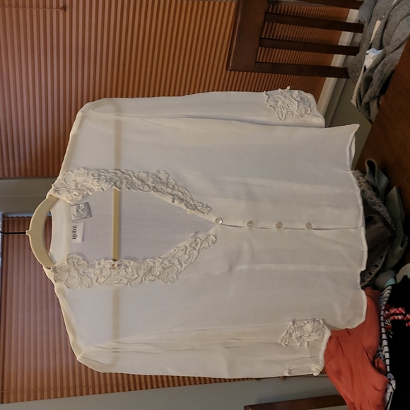 Together Tops - Together crochet blouse with Matching adjustable straps Camille, size 4,